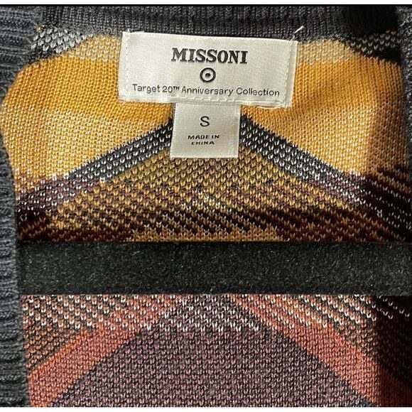Missoni for Target Womens Size XS Open front Cardigan Long Sleeve Chevron Brown - Picture 6 of 11